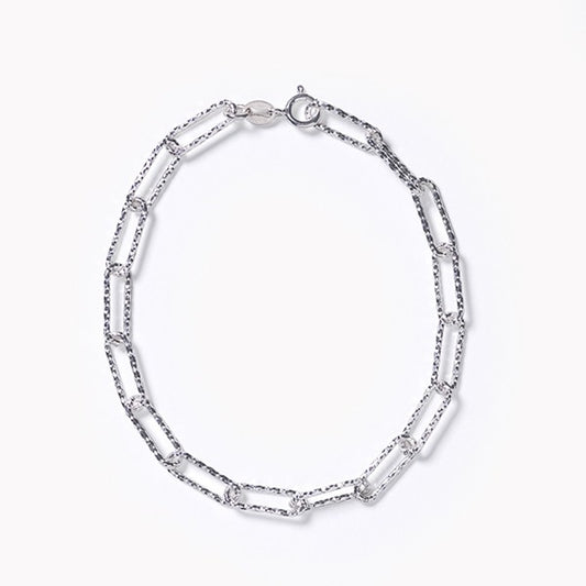 Sterling Silver Diamond Cut Paperclip Bracelet