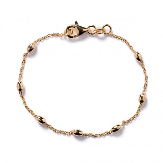 Gold Plated Satellite Ricebead Bracelet