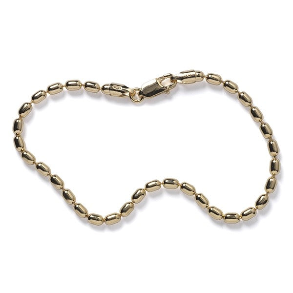 Gold Plated 3mm Ricebead Bracelet