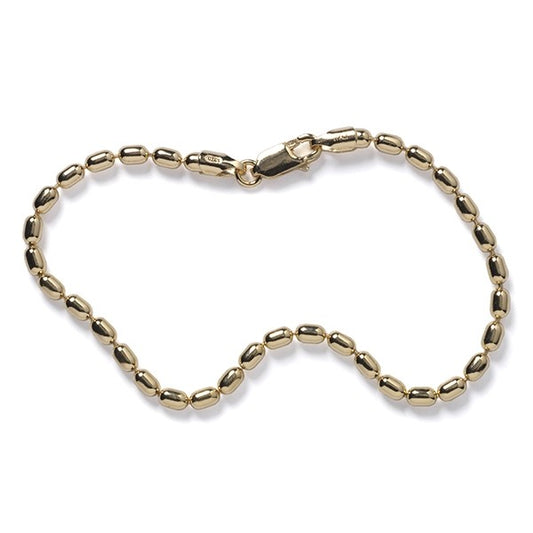 Gold Plated 3mm Ricebead Bracelet